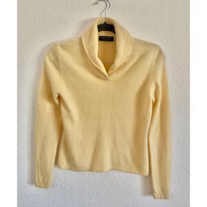 2 ply cashmere sweater baby pastel yellow long sleeve